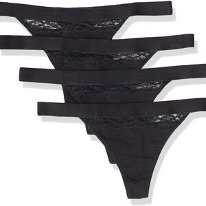 Black Thong Underwear- Pack of 4